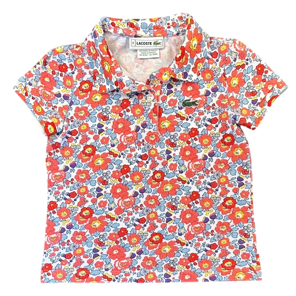 Girls Floral Lacoste Polo Size 6